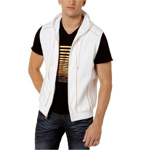 I.N.C International Concepts Mens Gold Piping Sweater Vest, White, Large - 1 of 1