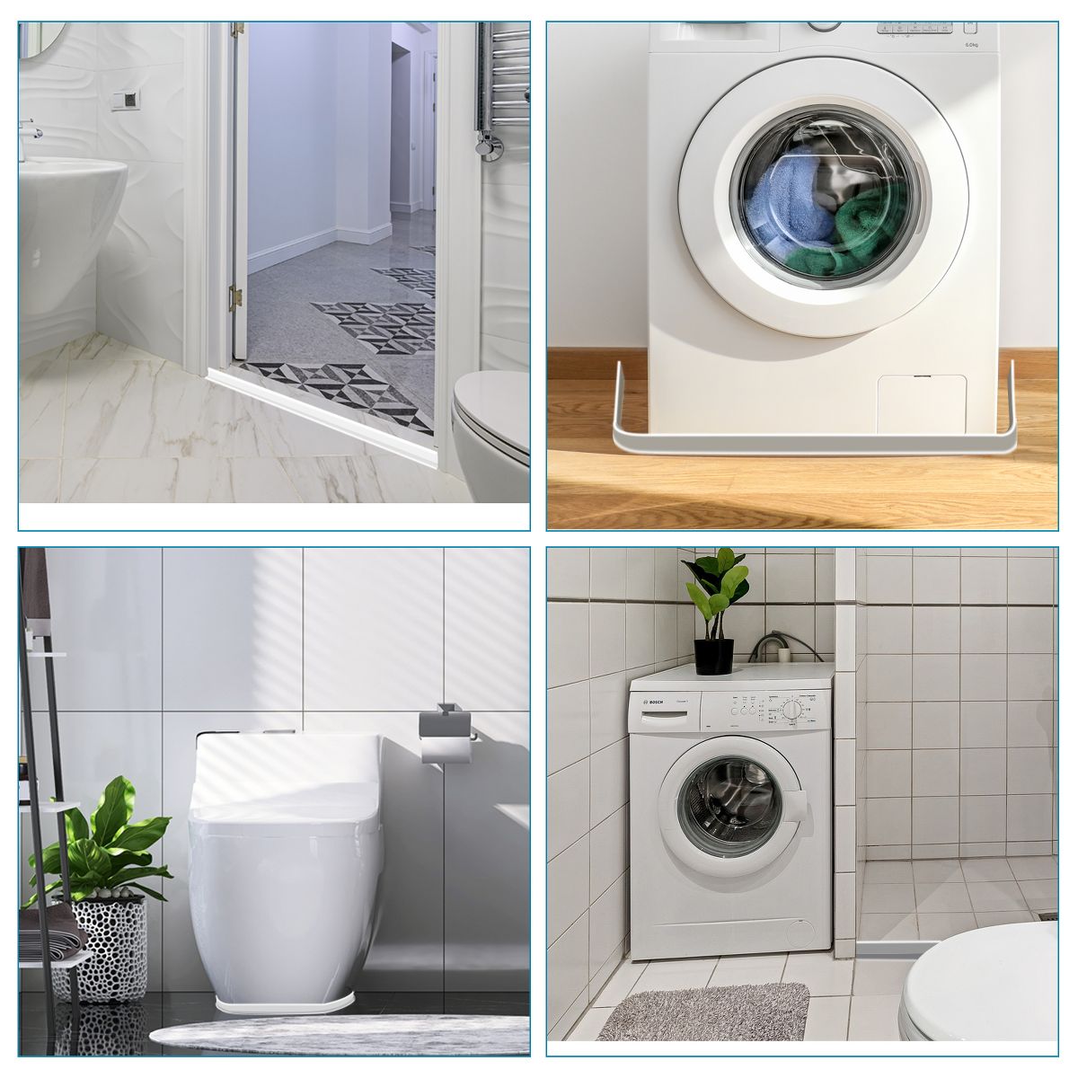 Unique Bargains Collapsible Adhesive Silicone Dry and Wet Separation Stopper Shower Barrier Strip - thumbnail 6
