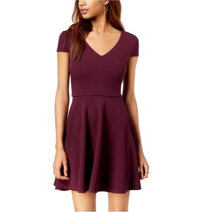 Bee Darlin Womens Solid Fit & Flare Dress, Purple, 7/8 - 1 of 1