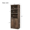 Gulches Rustic Brown Bookshelf with USB Port - 1 Door & 3 Open Shelves, Bookcase Storage Cabinet for Living Room/Office/Study - 4 of 4