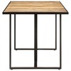 vidaXL Industrial Dining Table Solid Mango Wood with Iron Legs - Rough, Natural Finish, 78.7" - 3 of 4