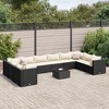 vidaXL 11 Piece Patio Lounge Set - Outdoor/Garden Furniture - Black Poly Rattan with Cushions - Modular Design & Tempered Glass Table - 2 of 4