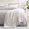 Amelie Home Soft Faux Fur Throw Blanket, Faux Rabbit Fur Striped Throw Blanket - 4 of 4
