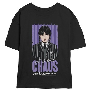Juniors Wednesday I Cause Chaos Art T Shirt - 1 of 2