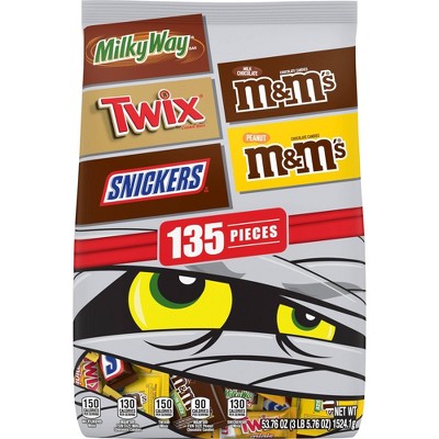 Milky Way, Twix, Snickers, M&M's Halloween Chocolate Variety Pack - 53.76oz/135ct