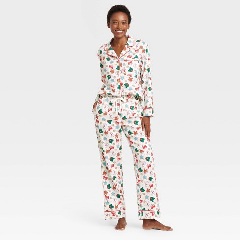 Women s Holiday Treats Print Flannel Holiday Matching Family Pajama Set Wondershop White Target