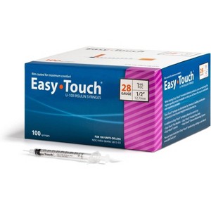 Easy Touch Insulin Syringes 28 Gauge 1mL 12.7mm, 100 Ct - 1 of 4