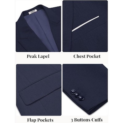 COOFANDY Mens Blazer Casual Two Buttons Sport Coat Slim Fit Lightweight Suit Jackets Black M — фото 3