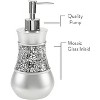 Creative Scents Gray Bathroom Silver Mosaic Glass Accessories Set - 4 of 4