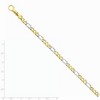 Black Bow Jewelry 14k Yellow and White Gold, 5.8mm Figaro Chain Bracelet, 8 Inch - 2 of 4