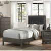 TiramisuBest Contemporary Design Dark Gray Finish Twin Size Bed 1pc Button-Tufted Faux Leather Upholstered Headboard Wooden Bedroom Furnitur - 2 of 4