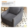Sapphtopaz Cotton Linen Swivel Accent Chair, Upholstered Swivel Comfy Chair Armchair with Brass Nail Decorative, Accent Chairs for Living Room - 2 of 4