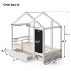 Bellemave Full House Bed for Kids, House Bed with Drawers and Blackboard, Full Bed for Kids Girls Boys, Wood House Bed,White - 2 of 4