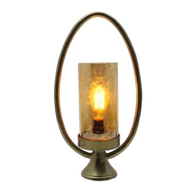 11"x22" Bascom Table Lamp Gold/Clear - A&B Home: UL Listed, Polyester Linen Shade, E26 Socket