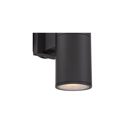 Ellis Black Aluminum Cylinder Outdoor Wall Light, 13"