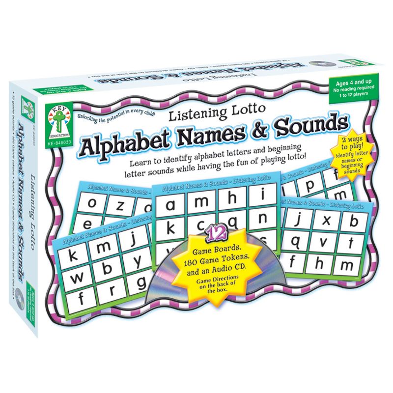 Key Education Publishing Listening Lotto: Alphabet Names & Sounds Board Game, Grade PK-1, 1 of 4
