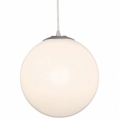 Elegant Globe Brushed Steel & Glass Adjustable Pendant Light
