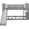 Streamdale Twin Over Twin Bunk Bed with Slide and Ladder, Gray - 3 of 4