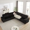 110-Inch Corduroy Corner Sofa: L-Shaped with Storage, USB/Type-C Ports, Cup-Holders - Deep Seat Comfort for Living Room - 2 of 4