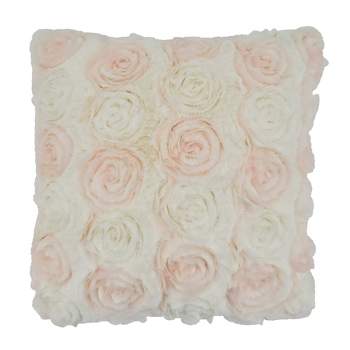 Saro Lifestyle Rose Wedding Cake Throw Pillow With Poly Filling, Pink, 17" x 17"