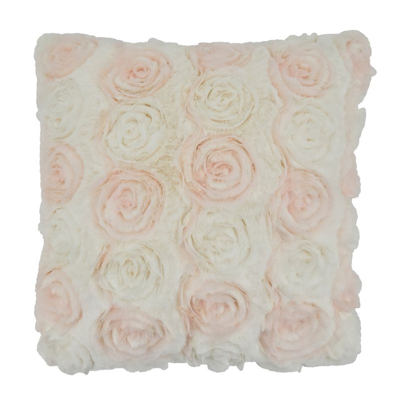 Saro Lifestyle Rose Wedding Cake Throw Pillow With Poly Filling, Pink, 17" x 17", 1 of 4