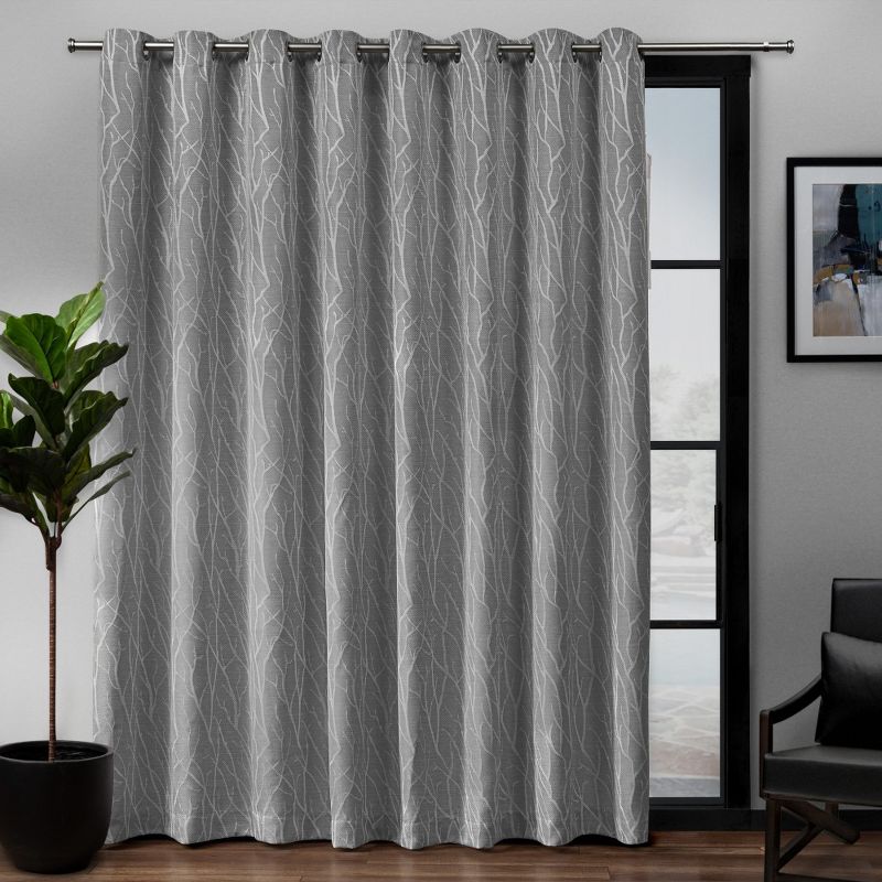 Forest Hill Patio Woven Blackout Grommet Top Single Curtain Panel - Exclusive Home, 1 of 9