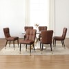 Bekrvio High-Back Faux Leather Dining Chairs Set of 4/6 - Modern Sturdy, Upholstered with Deep Sponge Seat, Metal Legs for Kitchen/Dining/Living Room - 3 of 4