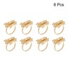 Unique Bargains Alloy Decorative Wear Resistance Hollow Out Flower Shape Napkin Rings 8 Pcs - 3 of 4