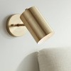 360 Lighting Carla Modern Wall Lamp Polished Brass Hardwire 5" Light Fixture Adjustable Cylinder Down Shade for Bedroom Reading Living Room Hallway - 2 of 4