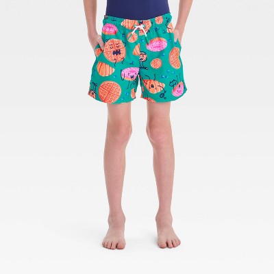 Boys' Food Printed Swim Shorts - Cat & Jack™ Teal Blue