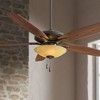52" Minka Aire Mojo Oil Rubbed Bronze LED Indoor Ceiling Fan Tea Stained Glass Light Pull Chain for Living Room Dining Bedroom Kitchen - 2 of 4