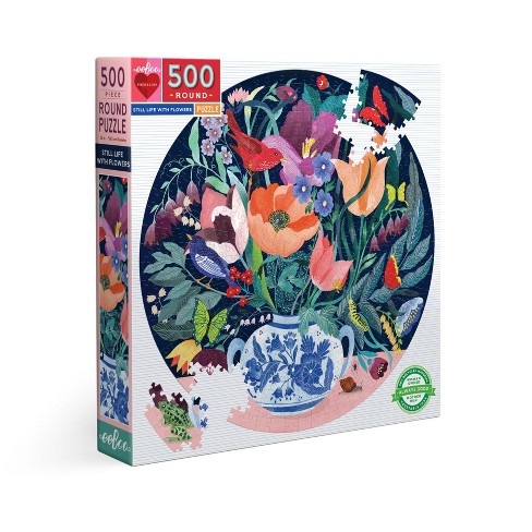 eeBoo Piece and Love Still Life with Flowers 500 piece round Jigsaw Puzzle - image 1 of 2