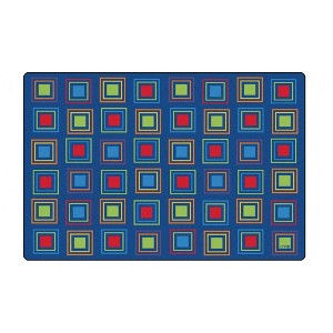 Carpets for Kids Primary Squares Seating Classroom Rug, Rectangle - 1 of 4