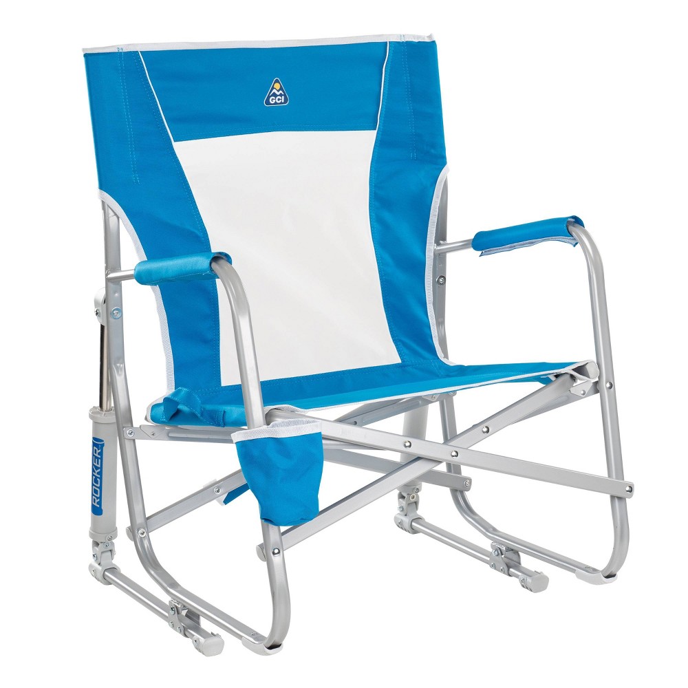 GCI Outdoor Beach Rocker Folding Low Profile Rocking Outdoor Portable Beach Chair - Saybrook Blue