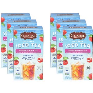 Celestial Seasonings Cold Brew Raspberry Black Tea - Case of 6 - 18 Bags - 1 of 2
