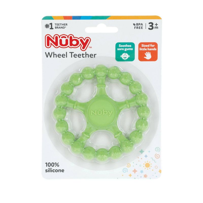 Nuby Silicone Wheel Teether - Green, 5 of 6