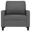 vidaXL Modern Dark Gray Sofa Chair with Polyester Fabric Upholstery and Durable Metal Frame for Living Room or Office - 2 of 4