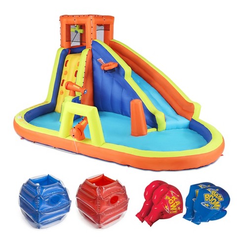 Banzai Inflatable Battle Blast Adventure Park W/ Blower Motor & 3 Water ...