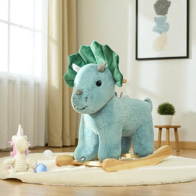 Mshliw Plush Rocking Horse with Realistic Sounds, Ride-On Dinosaur Toy for Kids Aged 3-6, Soft & Sturdy Rocker, Halloween gift