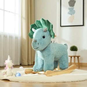 Mshliw Plush Rocking Horse with Realistic Sounds, Ride-On Dinosaur Toy for Kids Aged 3-6, Soft & Sturdy Rocker, Halloween gift - 1 of 4