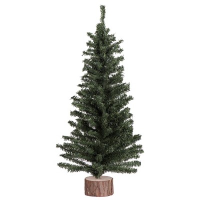 Vickerman Mini Pine Ariticial Christmas Tree with Wood Base