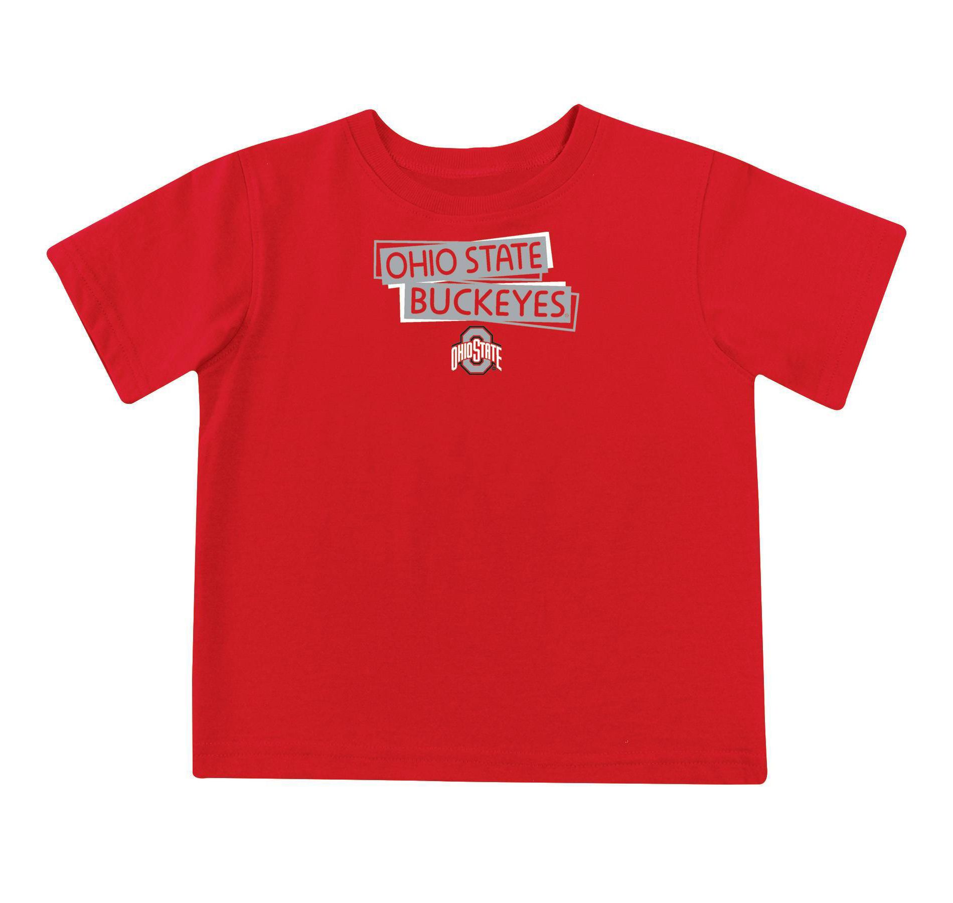 NCAA Ohio State Buckeyes Toddler Boys' 2pk Short Sleeve and Long Sleeve T-Shirts