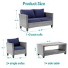 Sonkuki 4 Pieces Patio Conversation Set, Loveseat Sofa with Coffee Table, All-Weather PE Rattan Wicker Sofa - 3 of 4