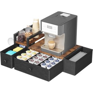Coffee Pod Drawer Organizer, 52-Capacity K-Cup & Nespresso Pod Holder with Mug Rack - 1 of 4
