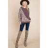 Slickblue Women's French Terry Brush Pullover with Animal Print - Relaxed Fit, Cuff Detail, Brown, Size S-L - 2 of 4