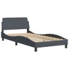 vidaXL Bed Frame with Headboard Platform Foundation Bedroom Furniture Velvet - Dark Gray Twin XL - 2 of 4