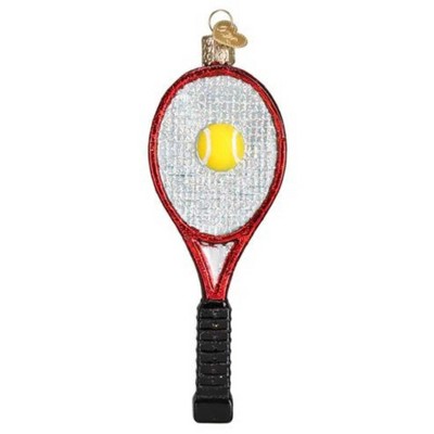 Old World Christmas 5.5 Inch Red Tennis Racquet Recreational Sport Tree Ornaments