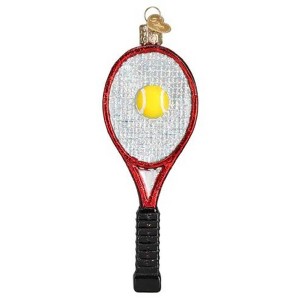 Old World Christmas 5.5 Inch Red Tennis Racquet Recreational Sport Tree Ornaments - 1 of 3