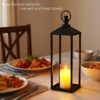 Lanterns Decorative Outdoor & Indoor, Set of 2 Modern Metal Black Lantern with Flameless LED Candles - 3 of 4