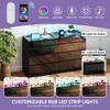 Modern 8 Drawer Dresser White Black Dresser with Deep Drawers Glass Top High Gloss Surface Storage Organizer Cabinet for Living Room - 2 of 4